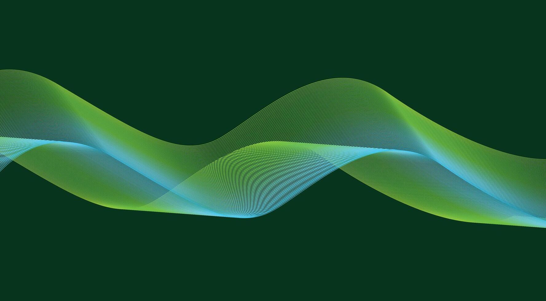 Blend Wavy Lines Curved Background Green Cyan Gradient Abstract Design Illustration vector