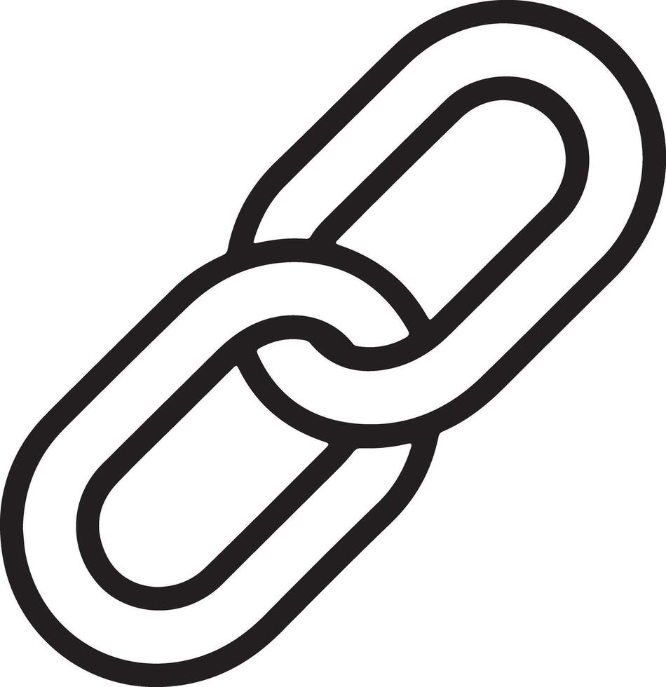Simple transparent and white icon of interlocking chain links vector