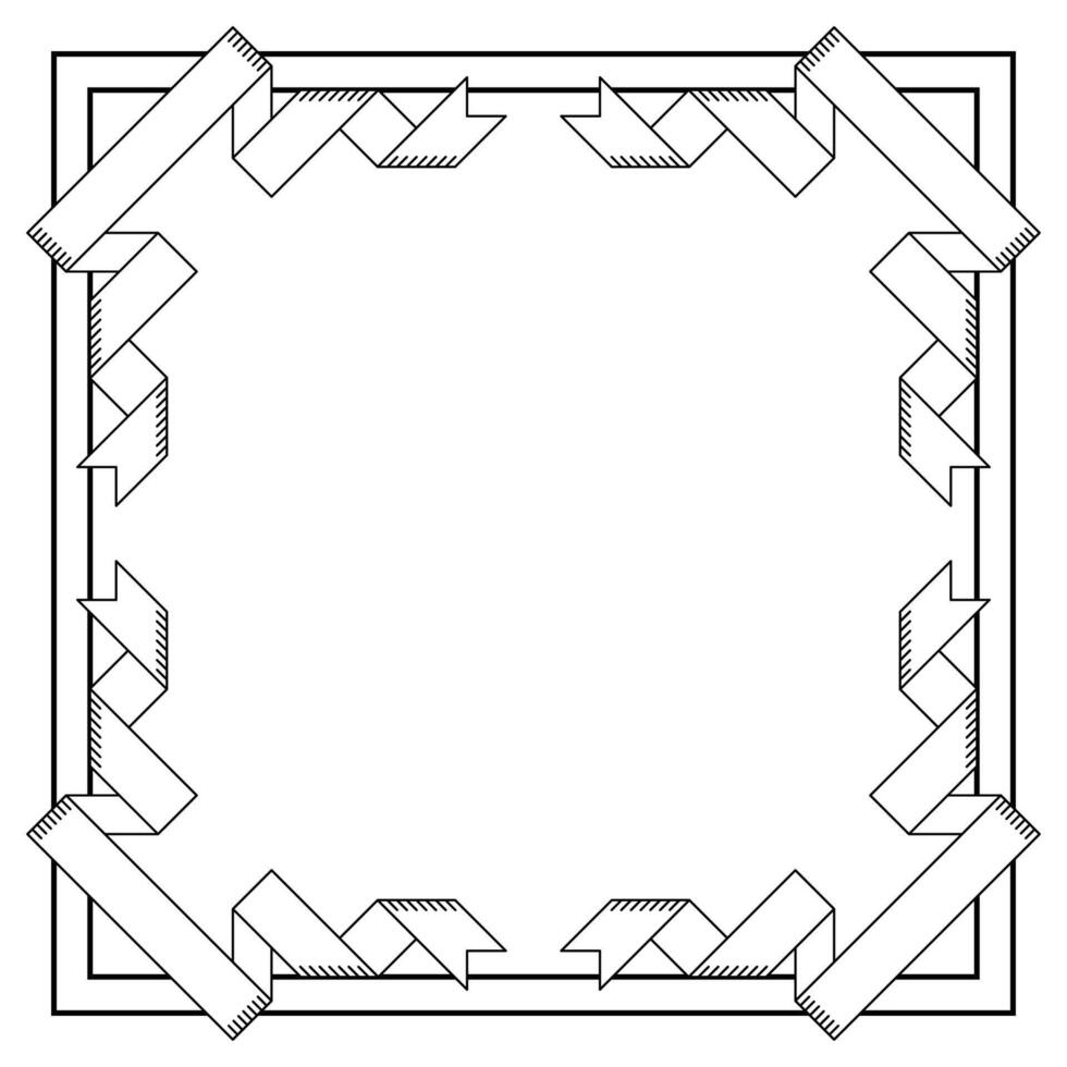 Frame with abstract linear ribbons. Decorative abstract background. vector