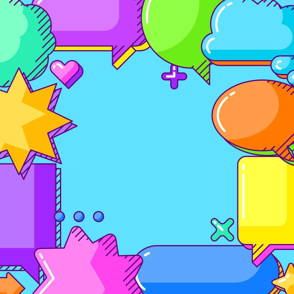 Background with speech bubbles. Decorative abstract object in line art style. vector