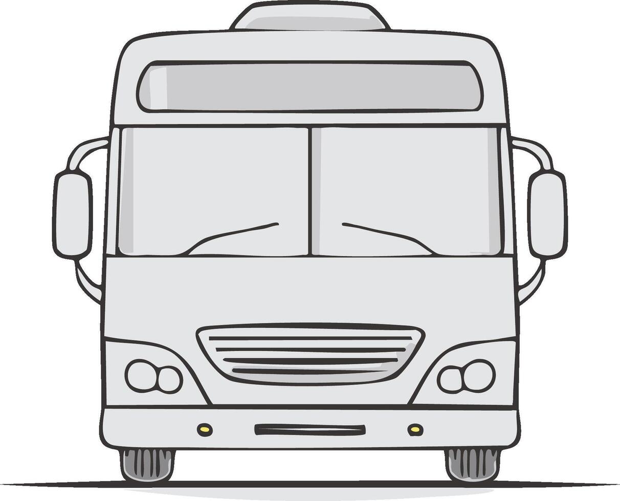 Front view of a cartoon-style bus graphic illustration vector