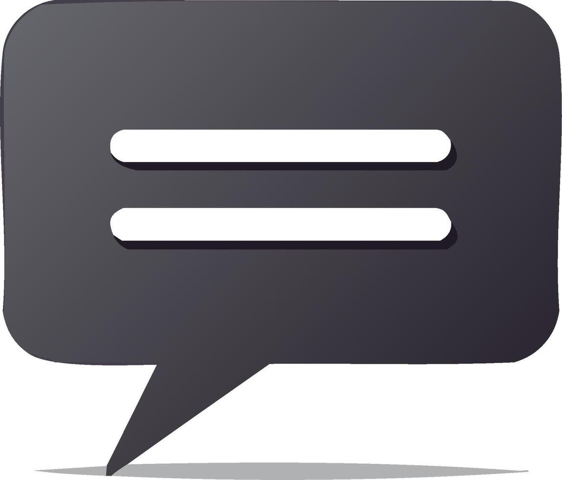 Dark Grey Speech Bubble Icon Representing Digital Communication and Online Conversation vector