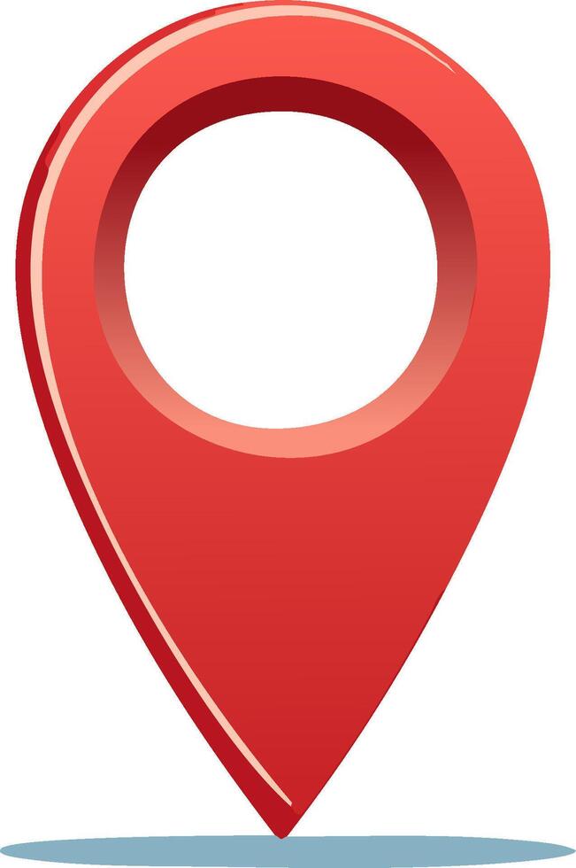 Red 3D Location Pin Icon Symbolizing Destination and Navigation vector