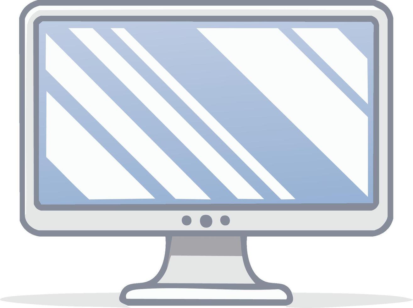 ilustración de un moderno computadora monitor en un blanco fondo, pantalla reflejado vector