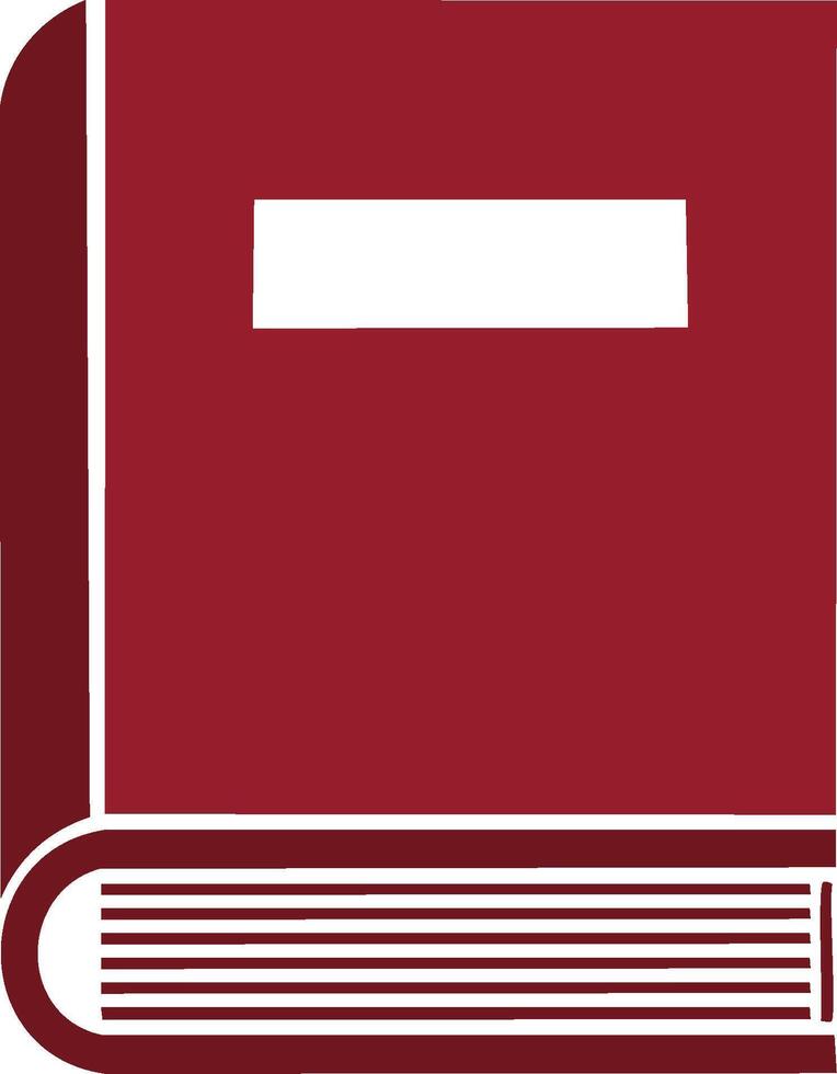A single closed book with a blank rectangular label on its cover in a minimalist flat design style vector