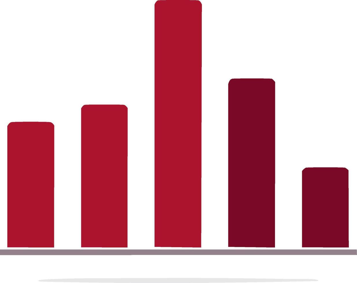 Simple bar chart graphic with rising and falling columns of varying heights vector