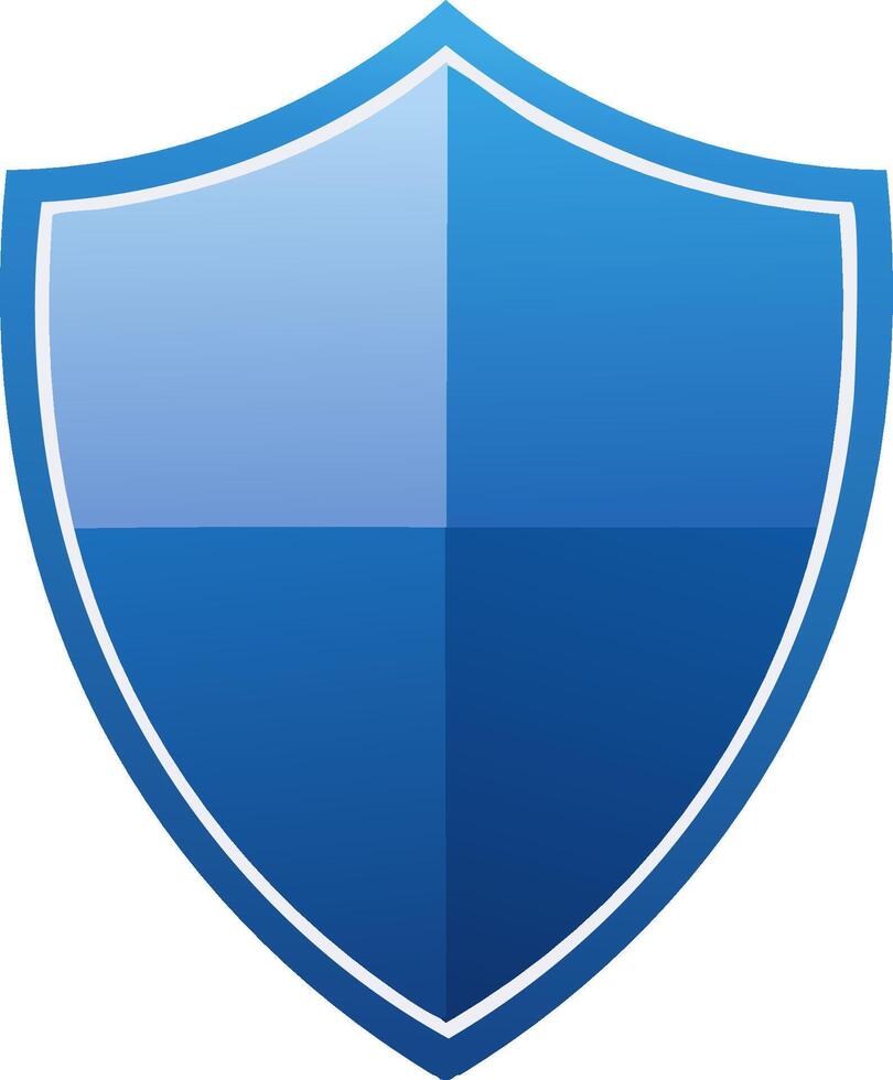 Glossy Blue Shield Icon Symbolizing Digital Security Data Protection and Privacy vector