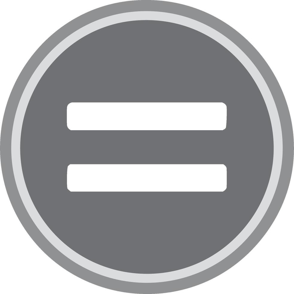 Gray circle with white equal sign symbol Simple abstract design for equality or mathematics vector