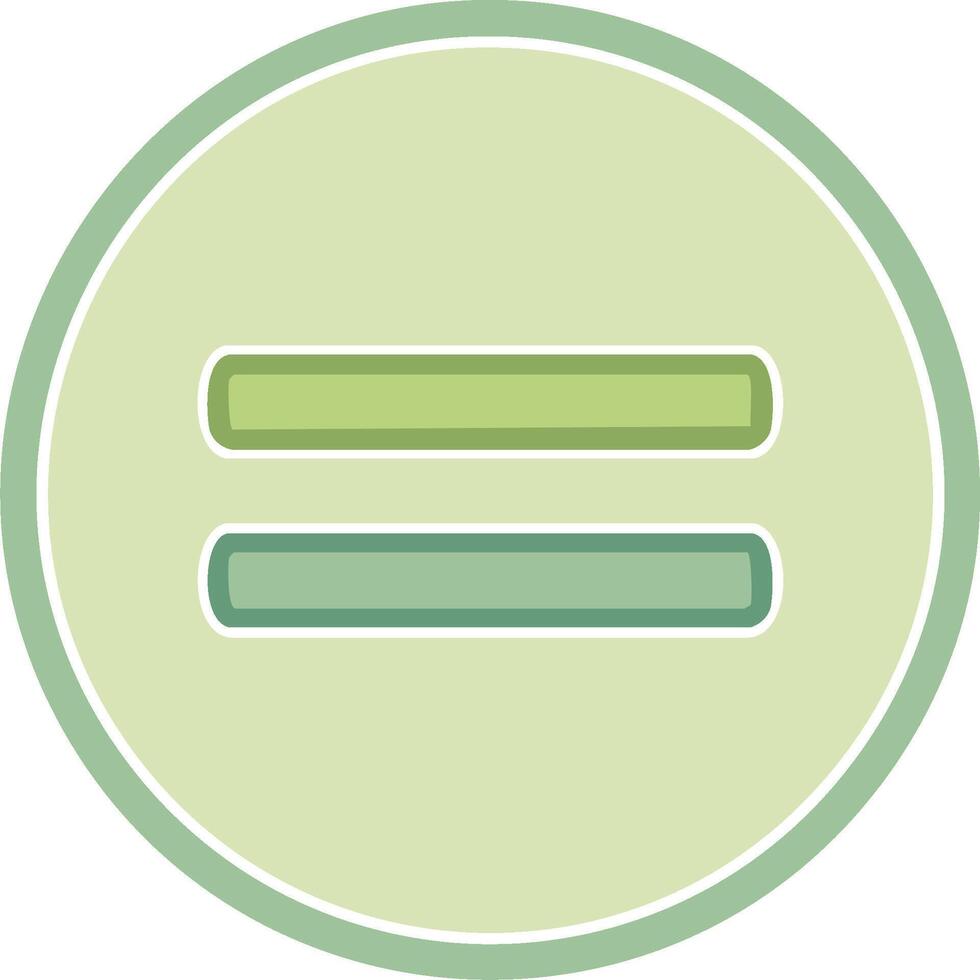 Green circle with two horizontal bars symbol for equal vector