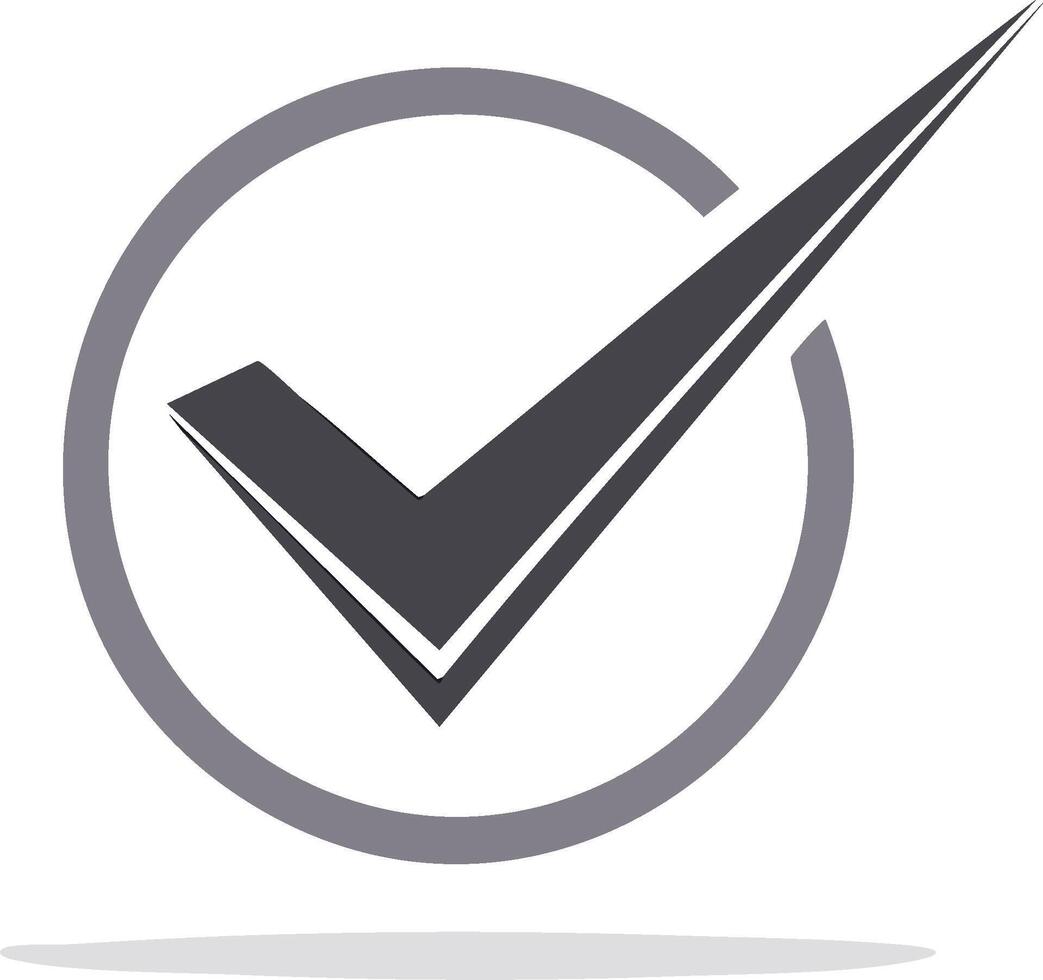Simple checkmark icon in a circle representing approval, confirmation, and success illustration vector