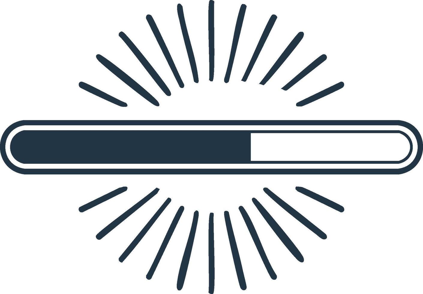 Simple progress bar with radiating lines for loading or buffering indicator vector