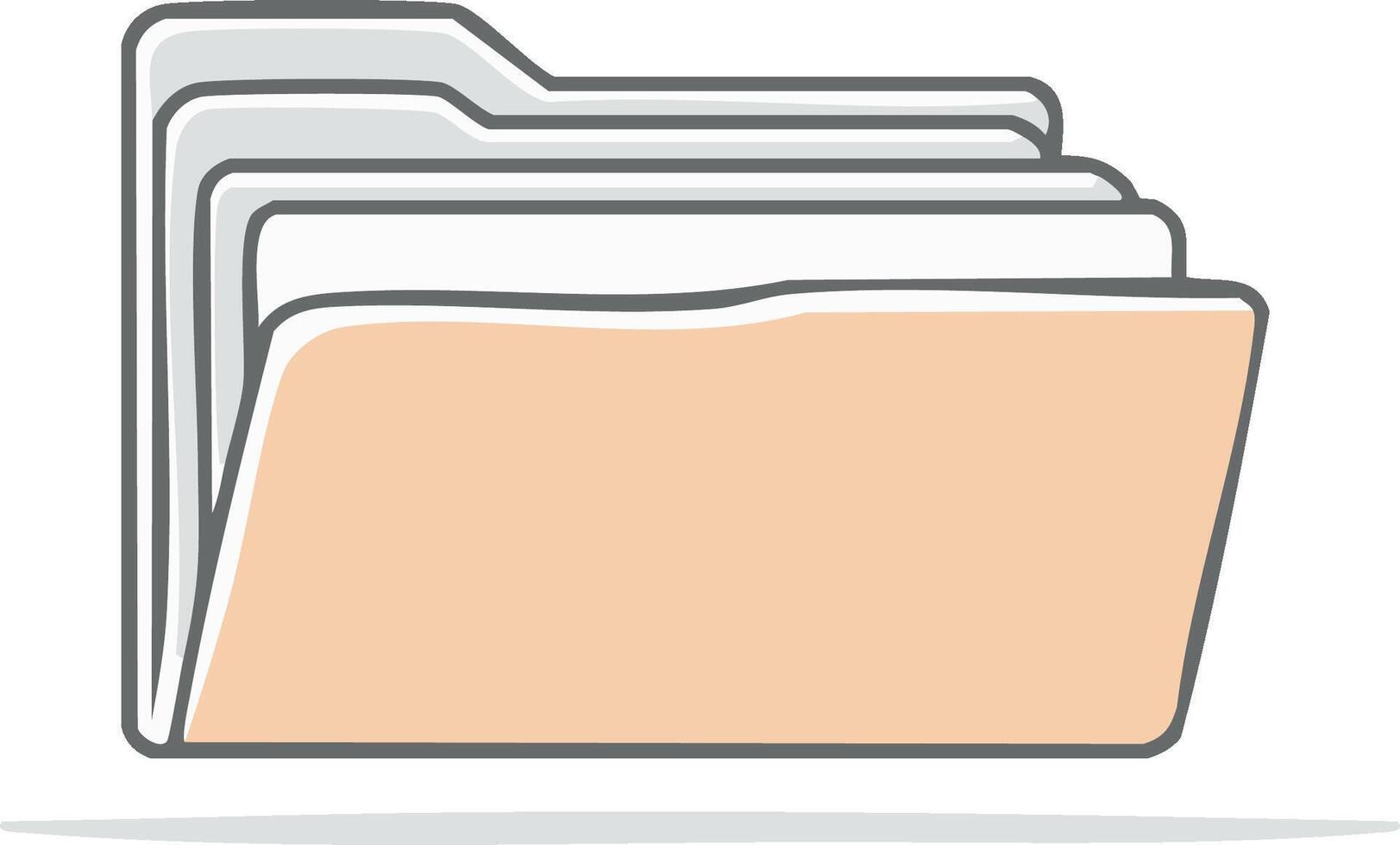 Illustration of a folder with some documents inside. image for design purposes. Archive vector