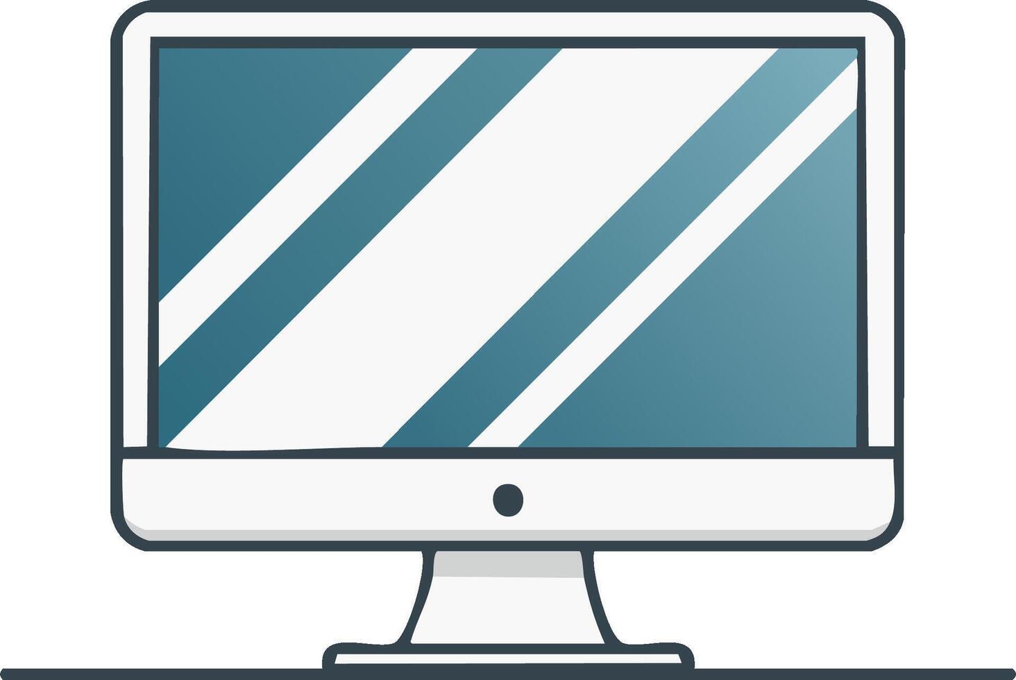 moderno minimalista escritorio computadora monitor monitor tecnología ilustración icono vector