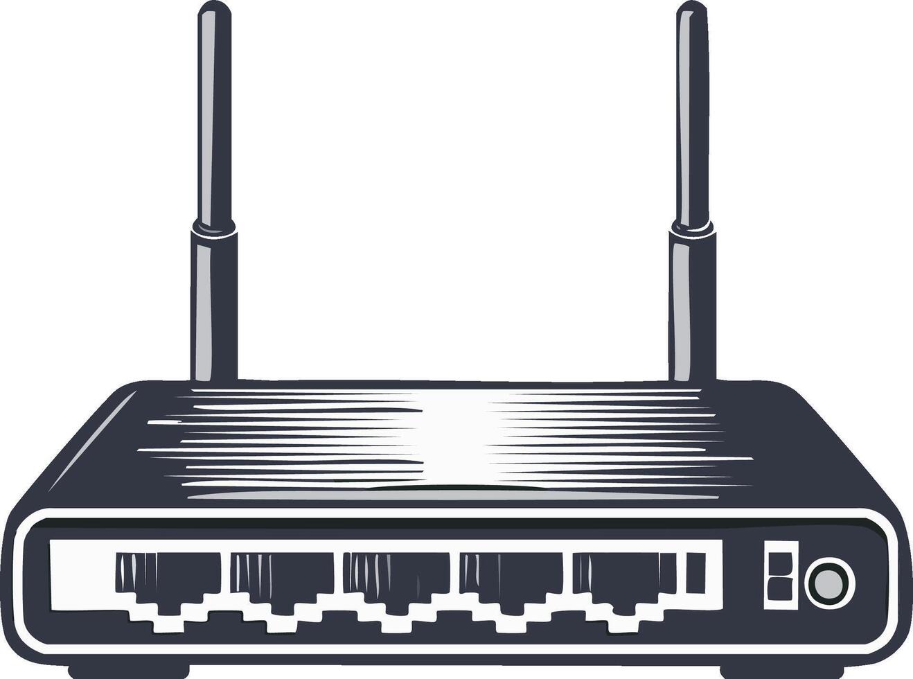 inalámbrico Internet enrutador con dos antenas red cubo para datos transmisión vector