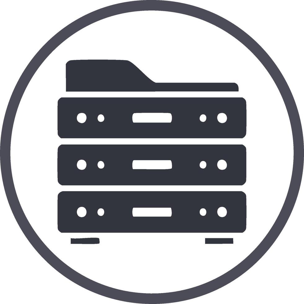 servidor apilar icono red datos almacenamiento hardware nube informática hospedaje servidores vector