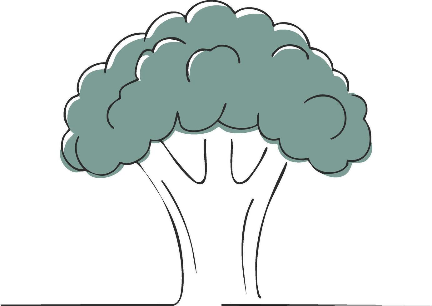 Stylized Tree Illustration in Simple Continuous Line Drawing Style vector