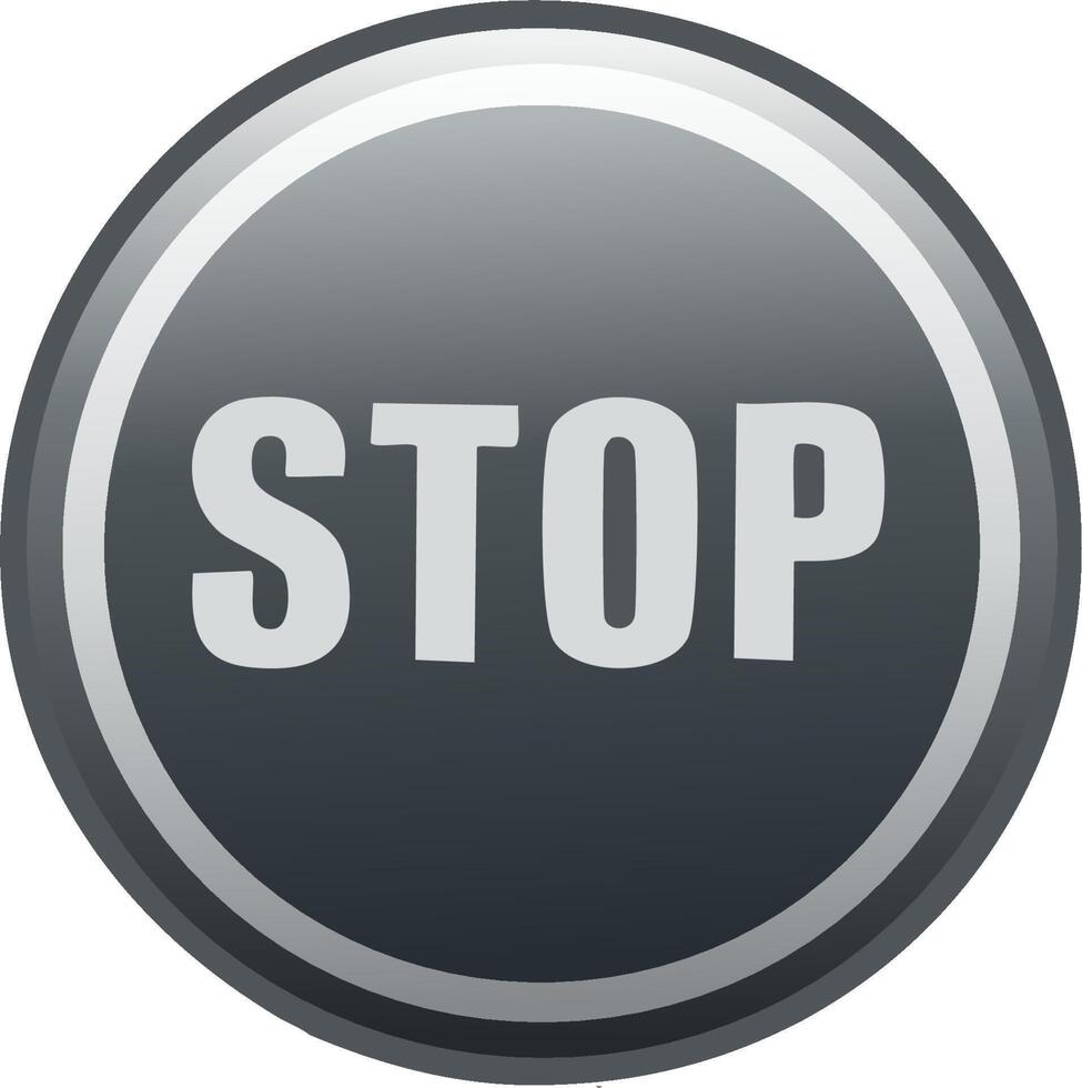 Abstract Stop Button Image, Graphic User Interface Control Element vector