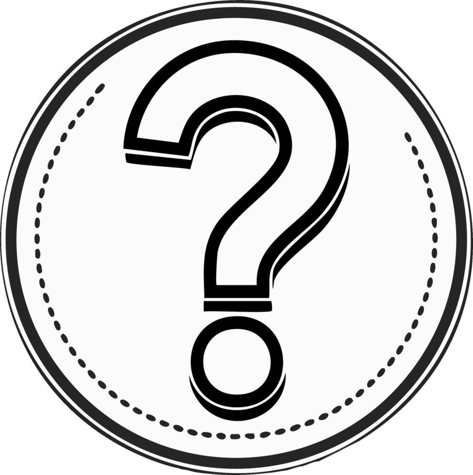 Stylized Question Mark Symbol Inside a Decorative Circular Frame vector