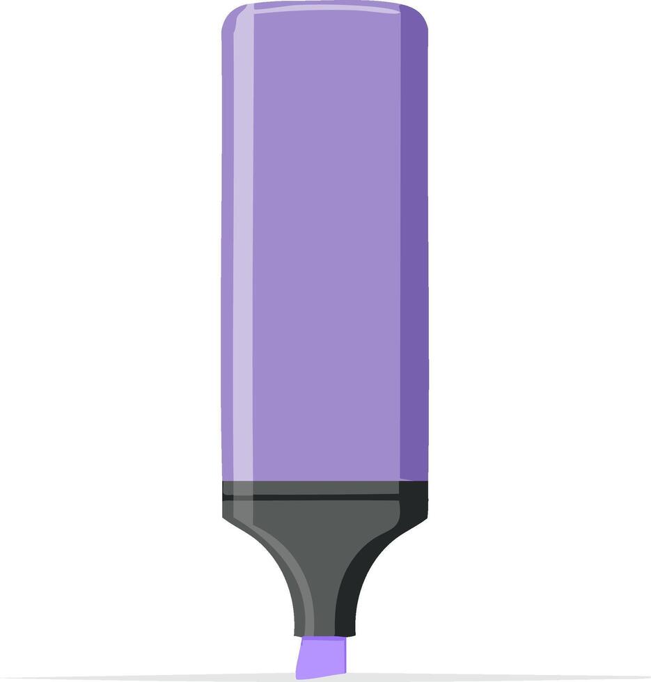 Illustration of a Single Violet Highlighter Marker for Emphasizing Text or Highlighting, with Gray Accents vector