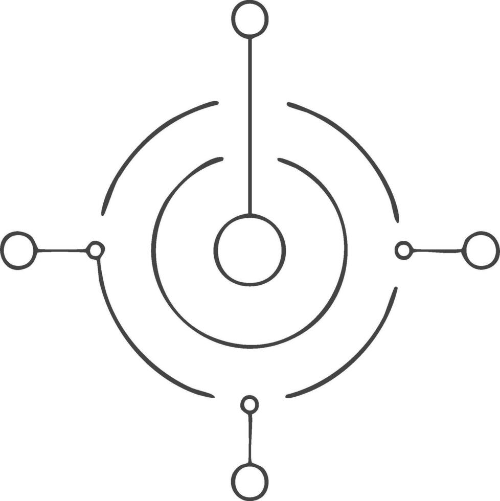 Minimalist Abstract Technology Icon Symbolizing Connection, Network, Target, or Centralized System vector