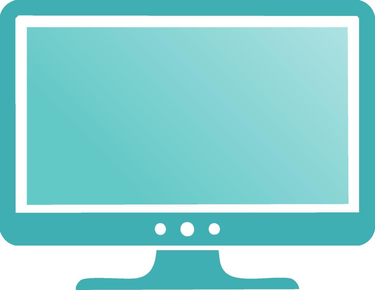 Modern flat design desktop computer monitor screen icon in a teal color hue vector