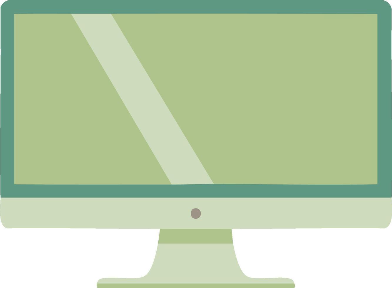 Flat Design Illustration of a Modern Desktop Computer with a Green Screen vector