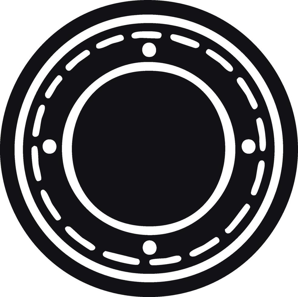 Elegant decorative circular element with segmented lines and small dot accents for design embellishment vector