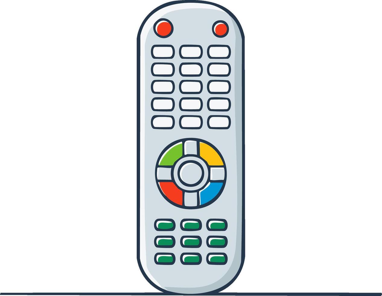 Remote Control Illustration with Multiple Buttons for Television Set vector
