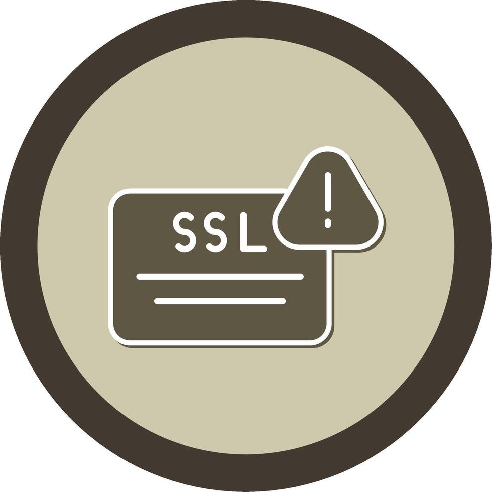 SSL Certificate Verification Error Glyph Dual Tone Sticker Circle vector