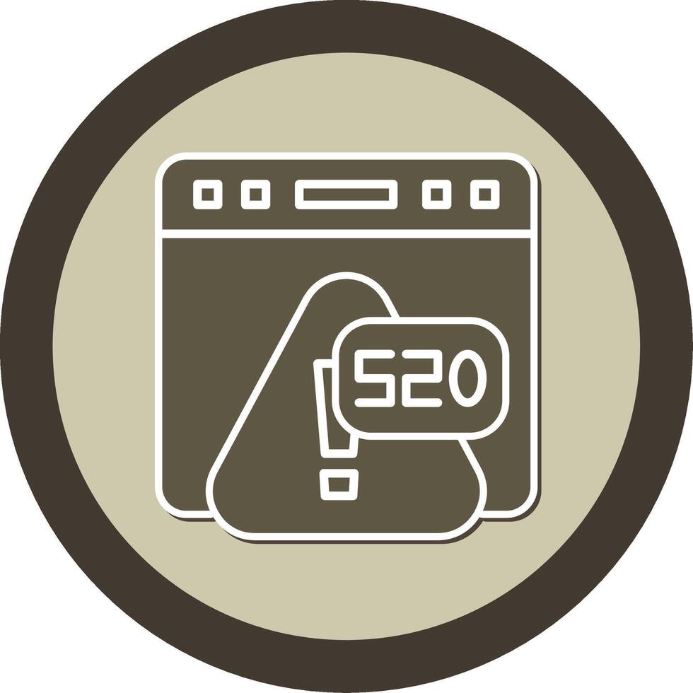 Error 520 Unknown Web Error Response Glyph Dual Tone Sticker Circle vector