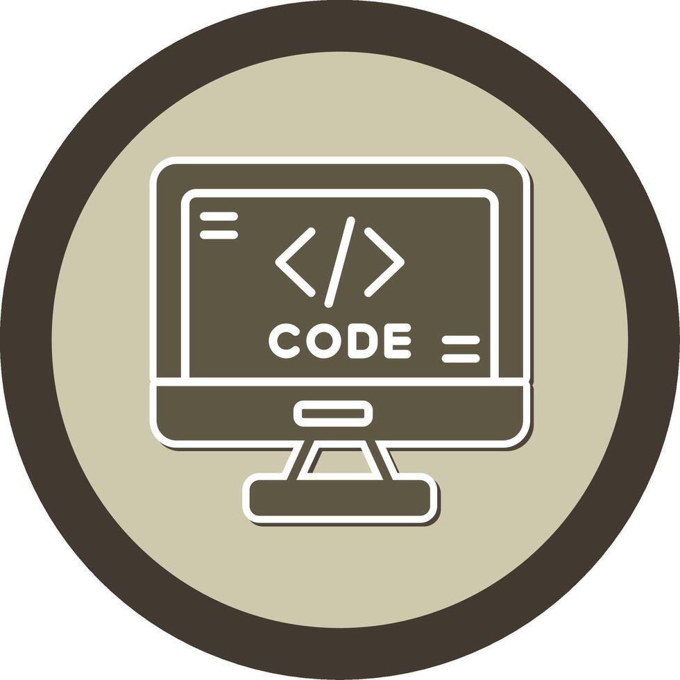 Code Formatting Tool Icon Glyph Dual Tone Sticker Circle vector