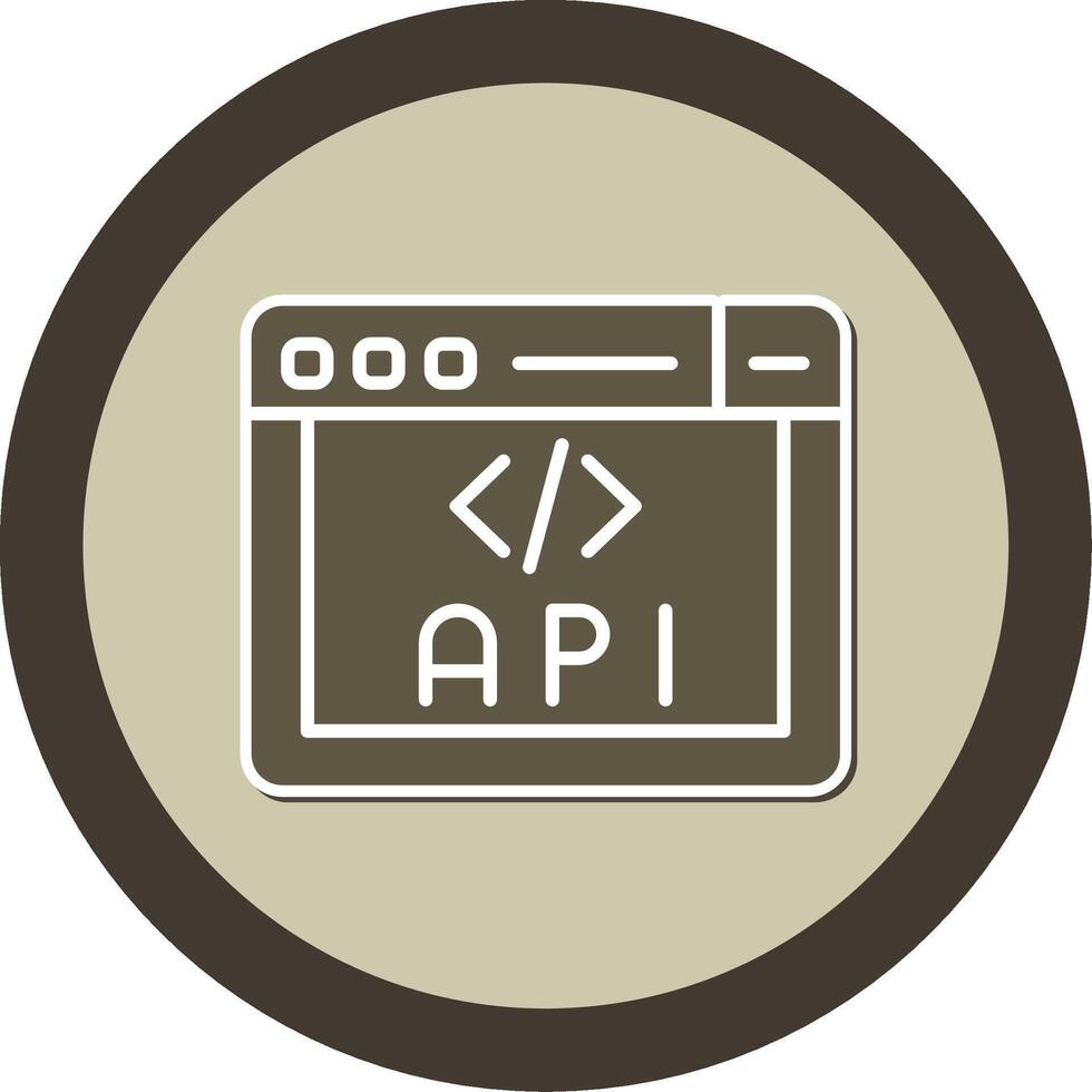 Browser API Function Icon Glyph Dual Tone Sticker Circle vector