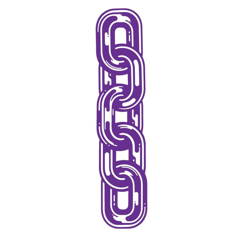 illustration of a bold purple chain graphic element isolated on white background vector