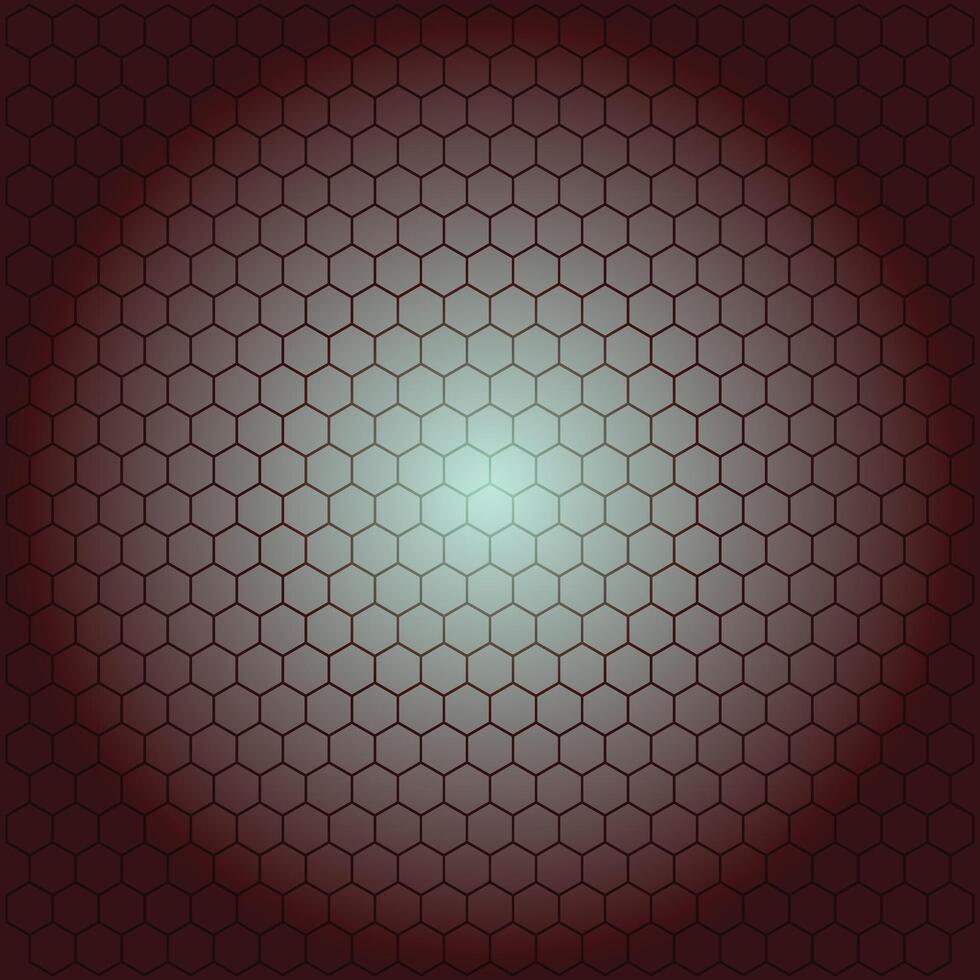 Digital background with a modern hexagonal grid pattern, featuring a glowing center on a dark red field for technology presentations vector