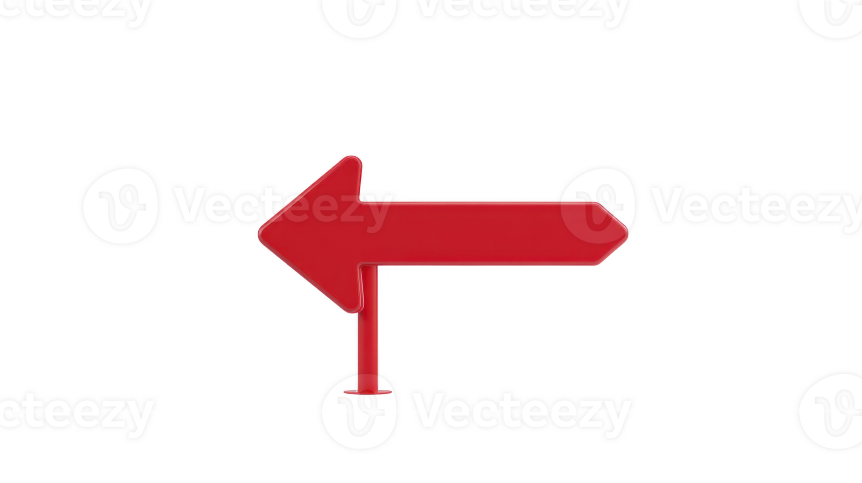 rojo izquierda flecha firmar aislado en transparencia antecedentes sencillo dirección símbolo navegación concepto negrita color mínimo diseño claro Guia moderno estilo No texto Copiar espacio png