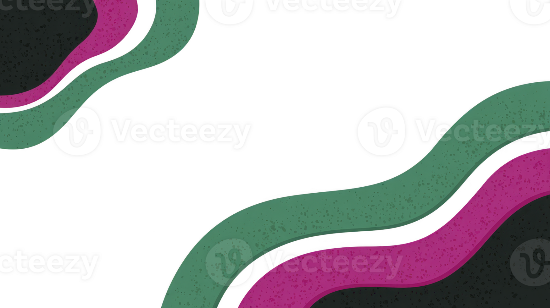 Green and pink wavy lines with textured effect curve across transparency background, creating modern abstract design suitable for creative projects and digital backgrounds png