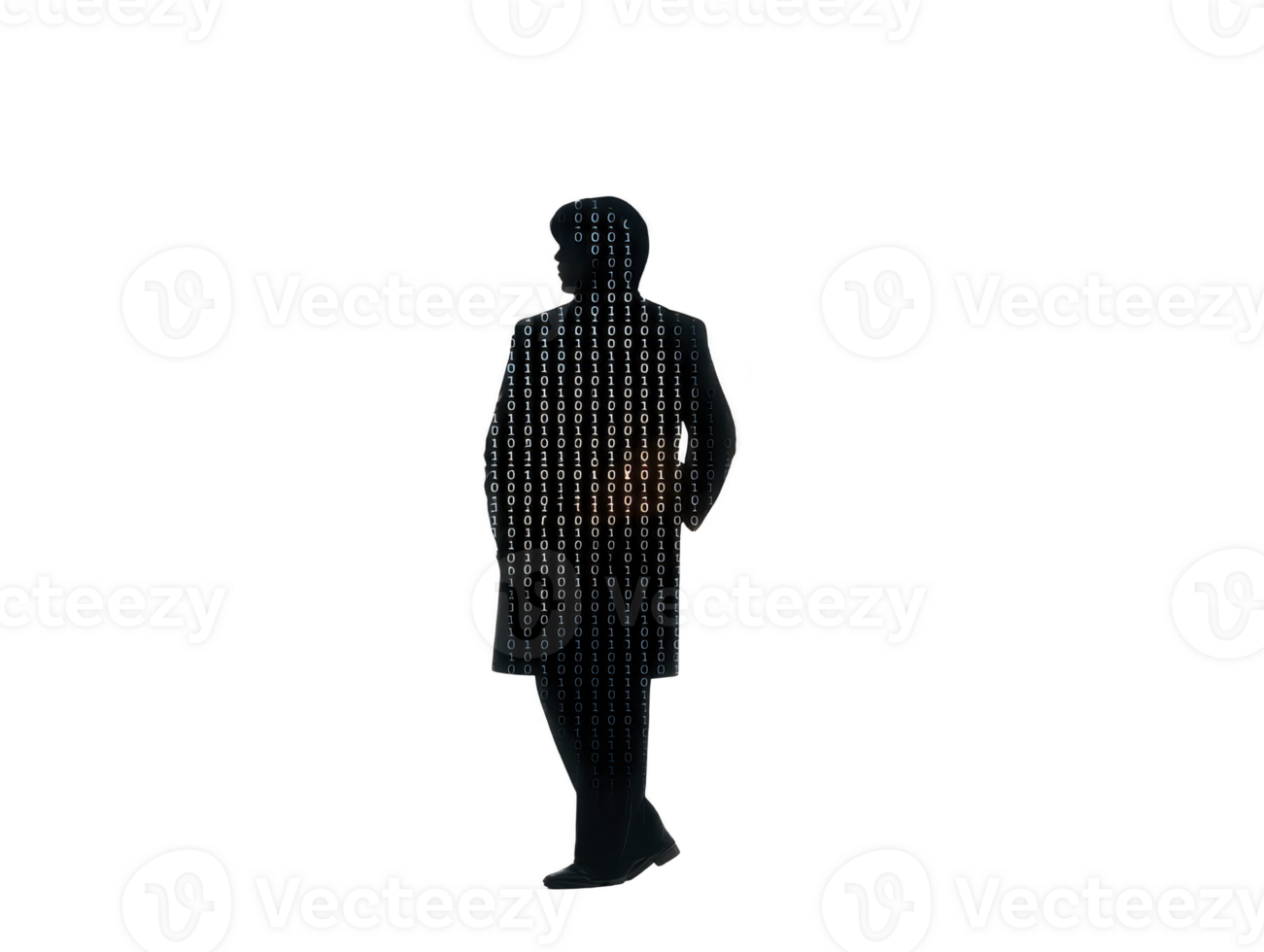 silhuett binär koda digital teknologi data person abstrakt svart vit stående begrepp modern internet säkerhet Integritet kryptering information koda programmering hacker cyber virtuell dator png