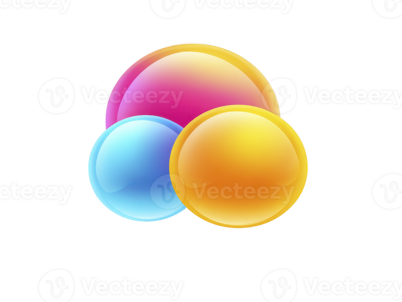 Colorful glossy abstract sphere gradient shiny 3D vibrant modern playful bubbles create cheerful and dynamic visual effect suitable for digital design and creative backgrounds png