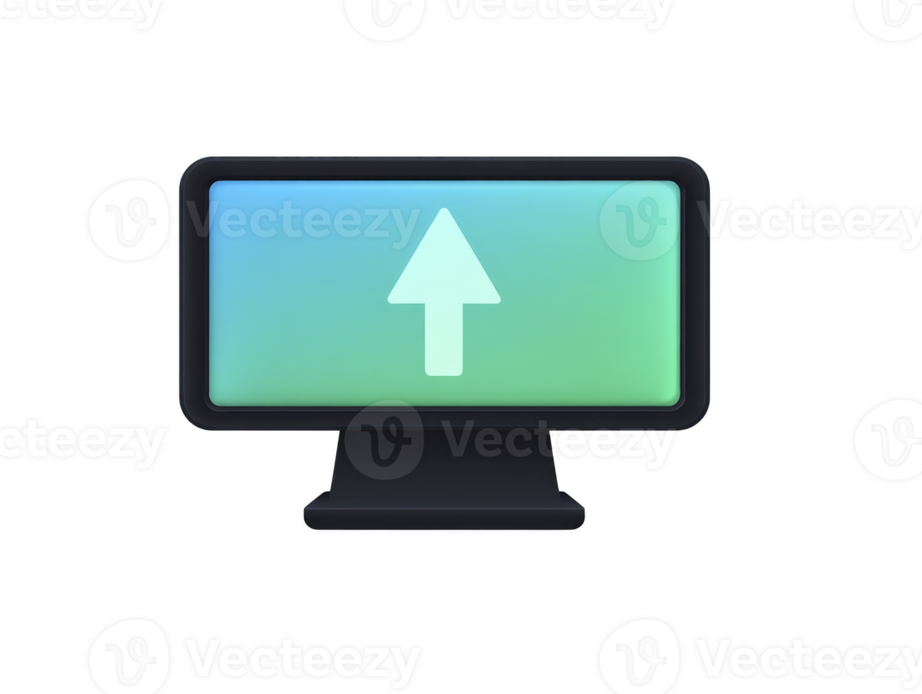 computadora monitor pantalla subir flecha tecnología digital monitor icono símbolo moderno computadora monitor con brillante degradado pantalla y hacia arriba flecha icono representando digital subir o datos transferir png