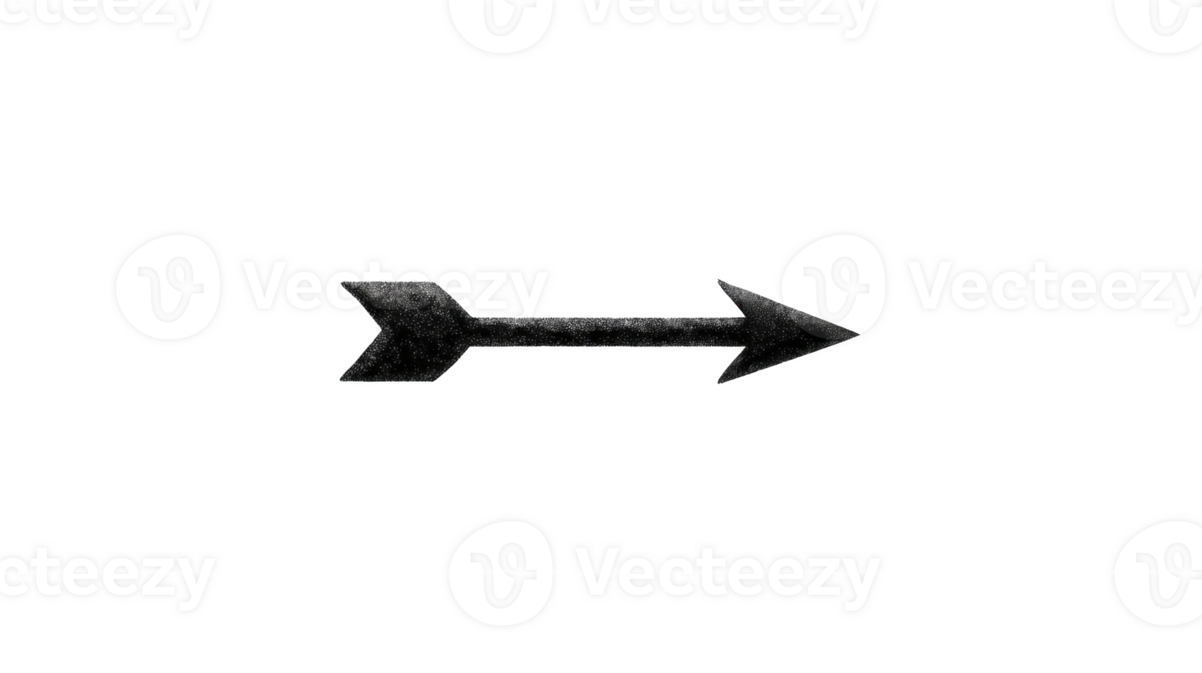 Black arrow grunge texture isolated on transparent background pointing right simple design hand drawn style bold minimal direction navigation modern png