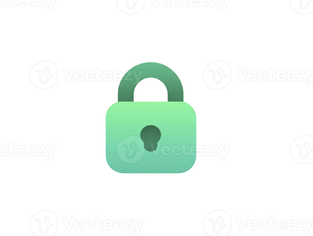 Green padlock icon symbolizing security privacy and protection with simple flat design on transparent background ideal for digital web or app interface use png