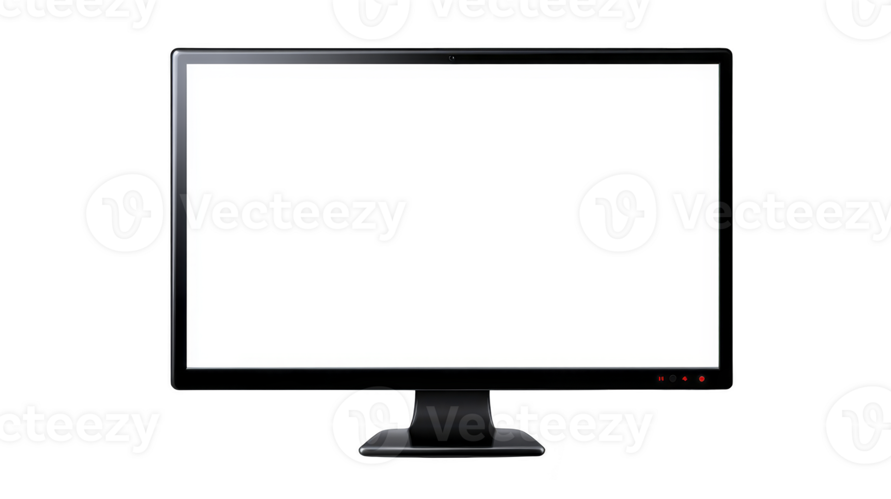Preto computador monitor com em branco branco tela isolado em transparente fundo, moderno plano exibição para digital conteúdo e tecnologia usar png