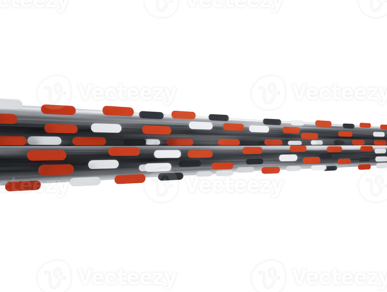 Abstract digital tunnel with red white and black rectangular shapes modern technology background dynamic motion futuristic design 3D rendering energetic and innovative visual png