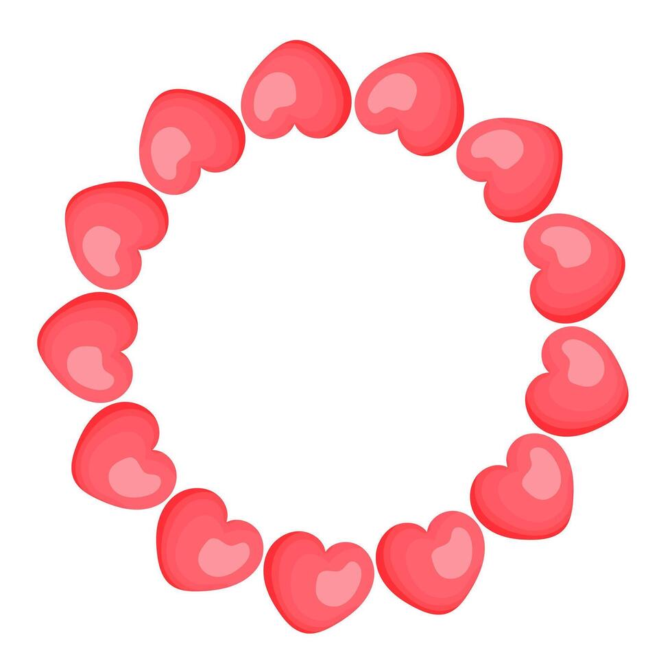 Red heart balloon frame with space for text on white background vector