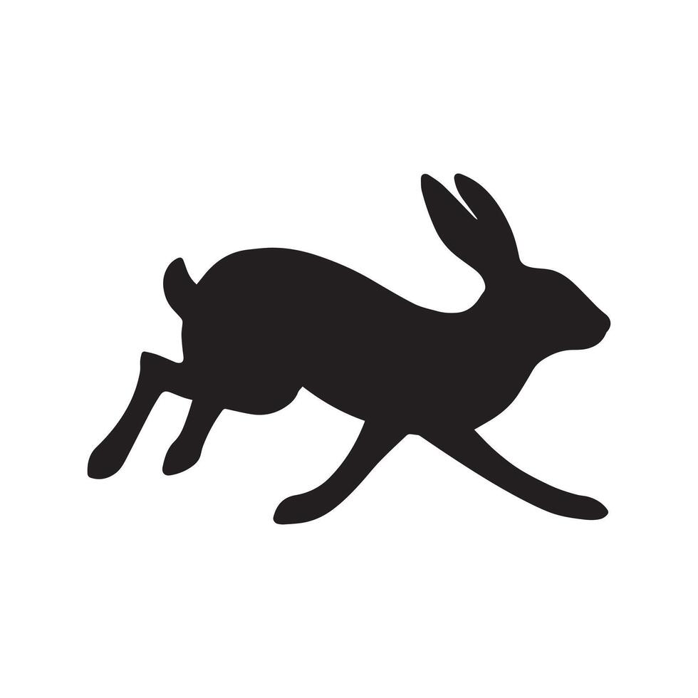 Rabbit Silhouette A Illustration of a Running Hare for Design Projects vector