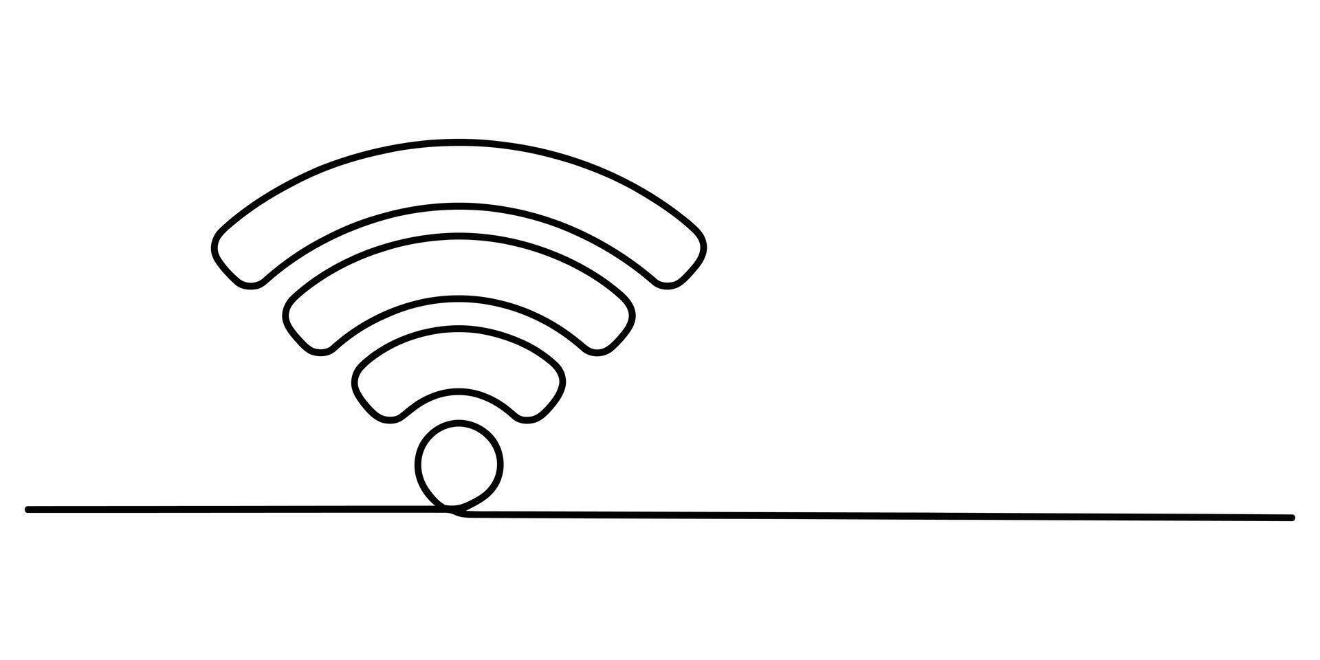 Continuous line drawing of a wifi signal icon minimalist style vector