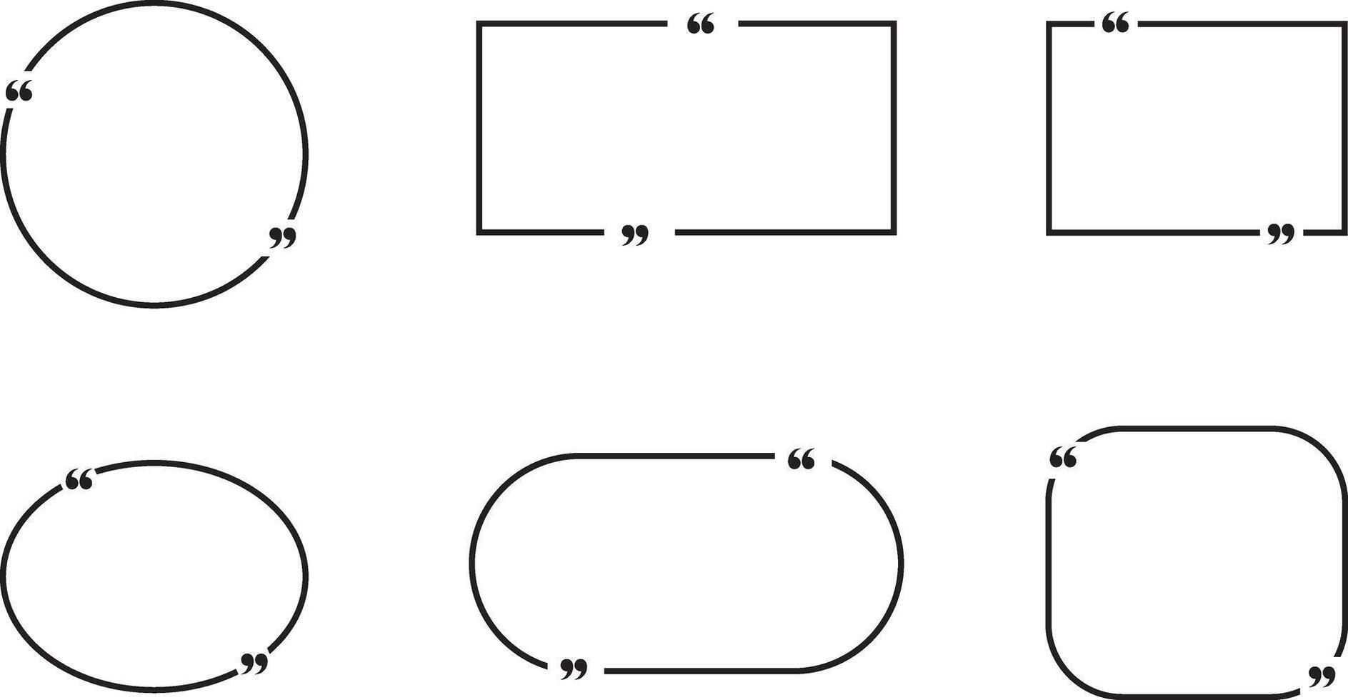 Minimal Quote Box Frames and Text Bubbles in Different Shapes Set vector