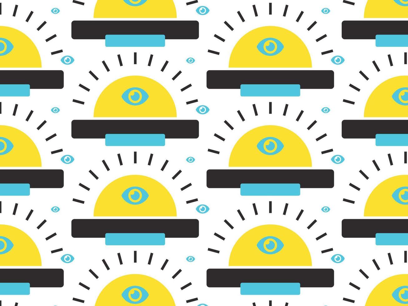 Abstract design of modern eye repeating background pattern vector