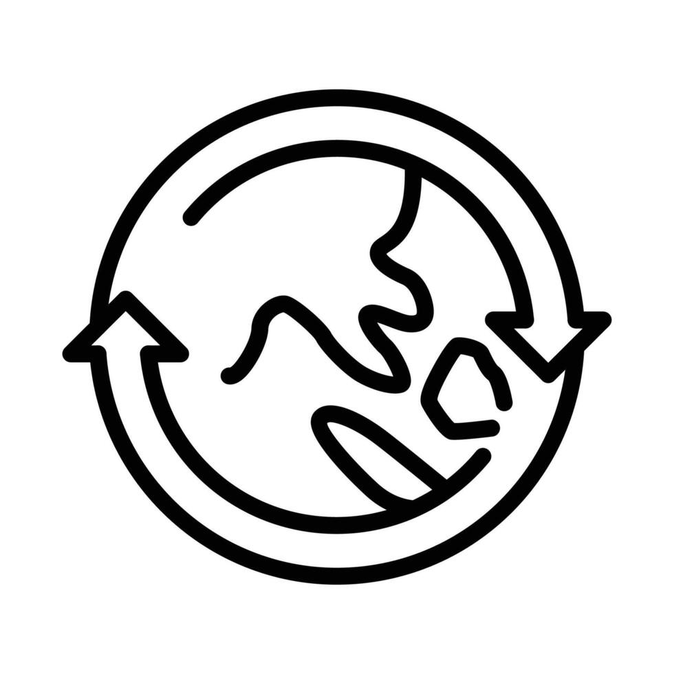 globe with sync arrow outline icon design good for web or mobile app vector