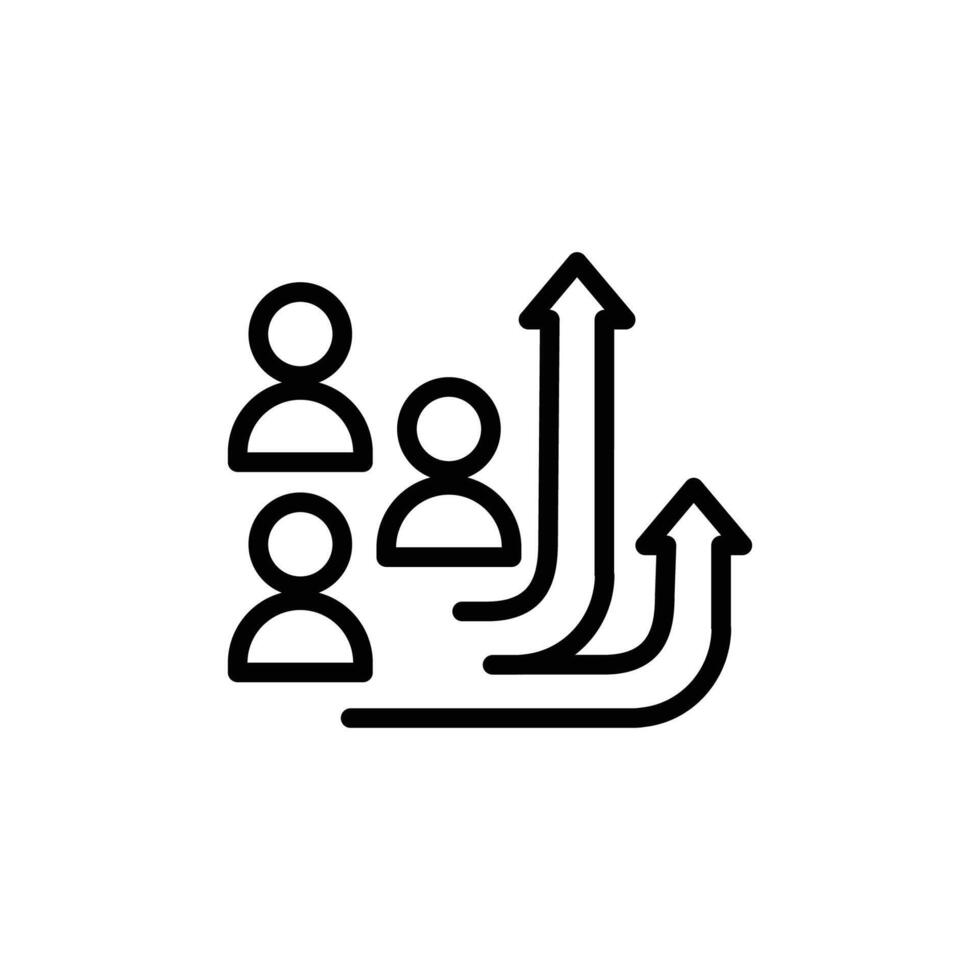 increase team outline icon design good for web or mobile app vector